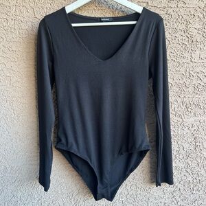 Ambiance Black Long Sleeve Bodysuit